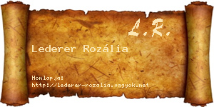 Lederer Rozália névjegykártya